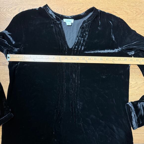 Sundance Enchantment Velvet Silk Dress Size Medium Long Sleeve Pintuck Boho - Picture 7 of 9